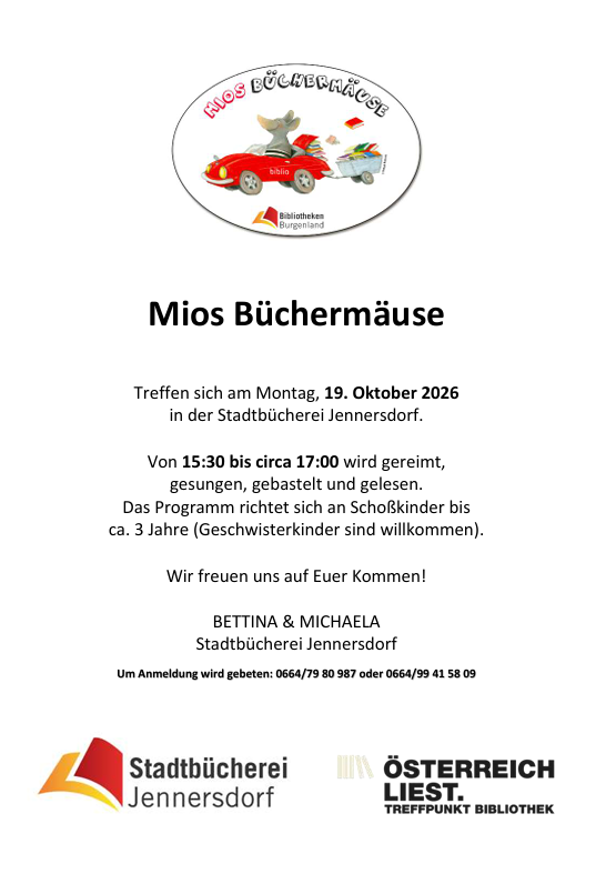 Mios Büchermäuse ÖSTERREICH LIEST. 19 10 2026