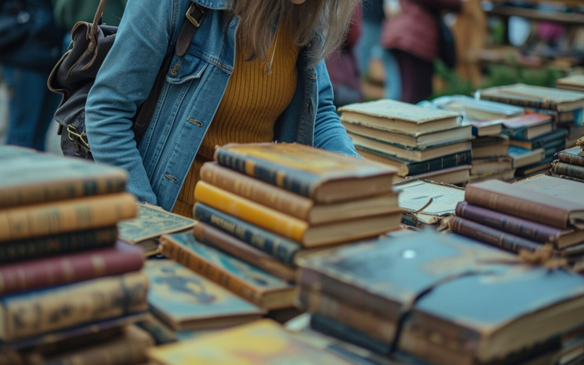 Flohmarkt Bücher mit Dame