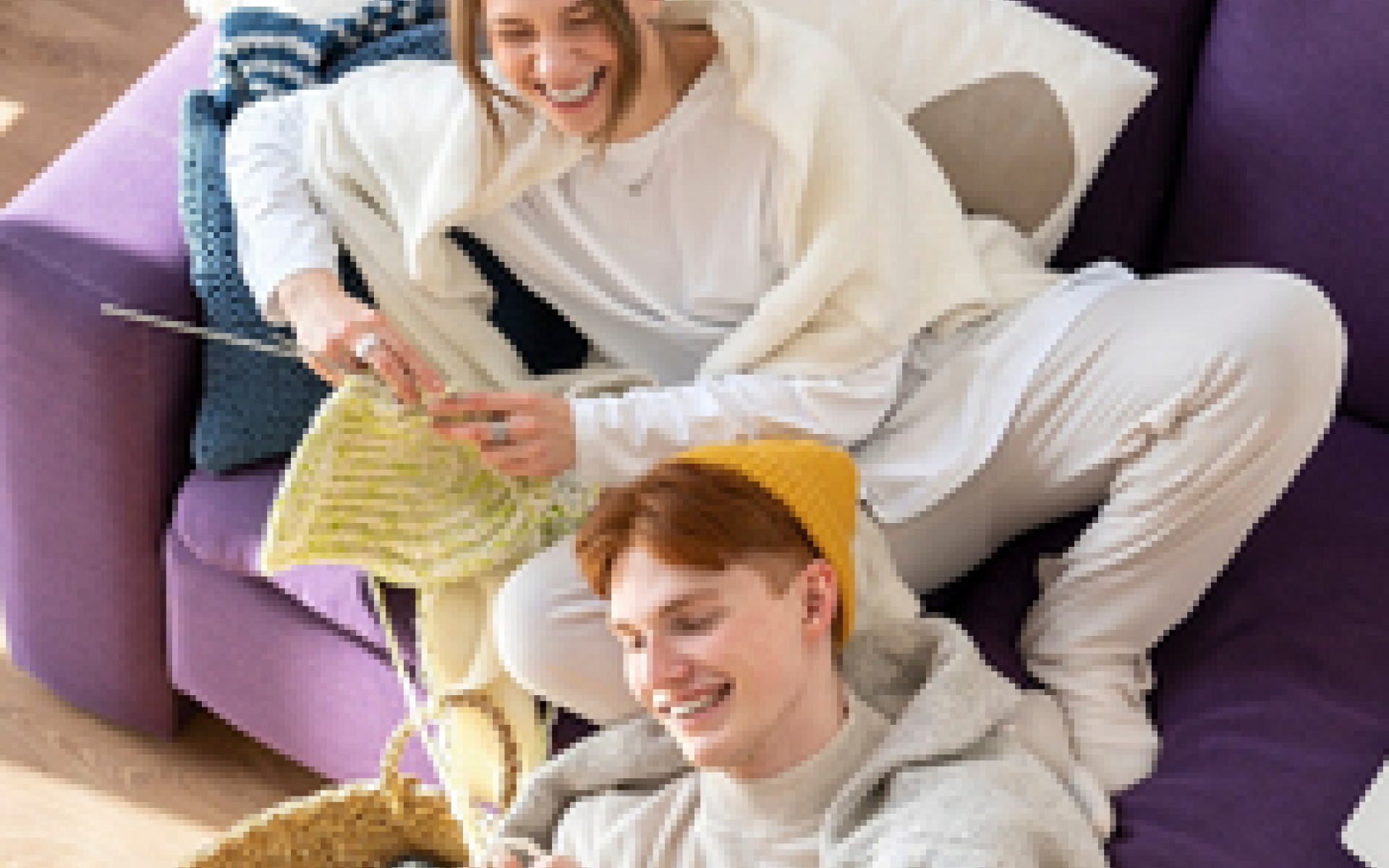 Das große Stricken Pärchen strickt freepik